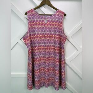 Nuu Muu Classic Keyhole Original Exercise Dress Pink Geometric Size 3X